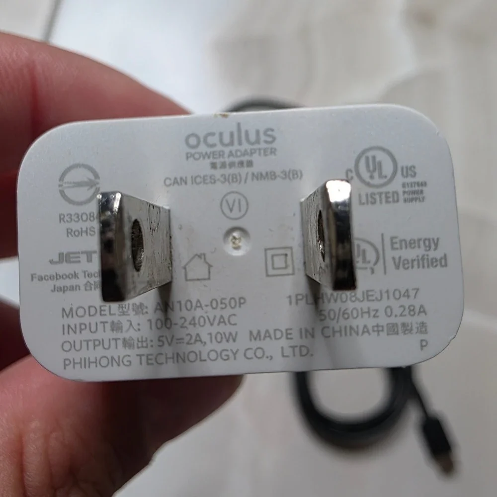 Oculus Quest 2 Power Adapter 10W Wall Charger‎ AN10A-050P with USB-C Cable W4